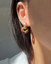 Load image into Gallery viewer, Kate Tigers eye S925 Sterling Silver Huggie Hoop Earring