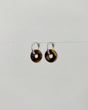 Load image into Gallery viewer, Kate Tigers eye S925 Sterling Silver Huggie Hoop Earring