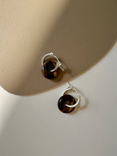 Load image into Gallery viewer, Kate Tigers eye S925 Sterling Silver Huggie Hoop Earring
