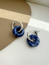Load image into Gallery viewer, Kate Dumortierite S925 Sterling Silver Huggie Hoop Earring