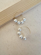 Load image into Gallery viewer, Ellie 14K Gold Natural Cotton Pearl Hoop Earring