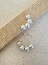 Load image into Gallery viewer, Ellie 14K Gold Natural Cotton Pearl Hoop Earring