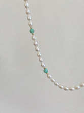 Load image into Gallery viewer, Turquoise 14K Gold Beaded Pearl Necklace