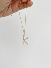 Load image into Gallery viewer, Alphabet Custom Beaded Pearl Initial Charm Pendant Necklace Adjustable