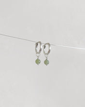 Load image into Gallery viewer, Isla Round Nephrite Sterling Silver Huggie Hoop Earring
