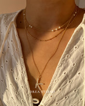Load image into Gallery viewer, Alphabet Custom Beaded Pearl Initial Charm Pendant Necklace Adjustable
