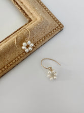 Load image into Gallery viewer, Claire Flower Pearl Dainty Dangle Earrings 14k gold

