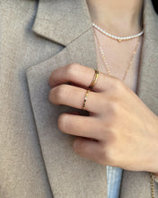 Load image into Gallery viewer, Flat Beaded Ball 14K Gold Ring Minimal Ring
