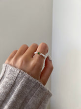 Load image into Gallery viewer, Brienna Green Diopside Mini Beaded Pearl Layering Ring
