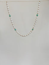 Load image into Gallery viewer, Turquoise 14K Gold Beaded Pearl Necklace
