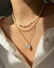 Load image into Gallery viewer, Brienna Green Diopside Mini Beaded Pearl Layering Choker Necklace
