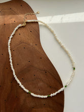 Load image into Gallery viewer, Brienna Green Diopside Mini Beaded Pearl Layering Choker Necklace
