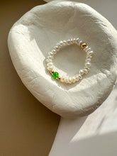 Load image into Gallery viewer, Brienna Green Diopside Mini Beaded Pearl Layering Ring
