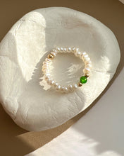 Load image into Gallery viewer, Brienna Green Diopside Mini Beaded Pearl Layering Ring
